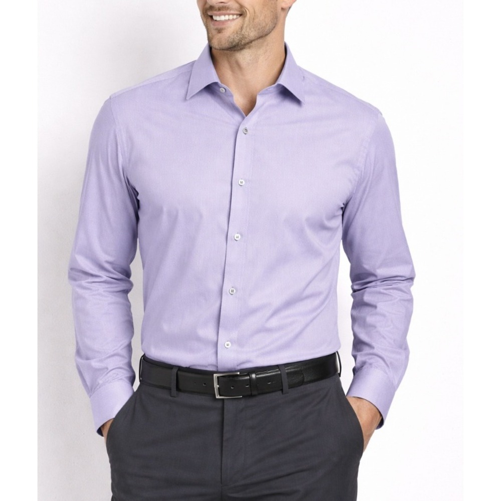 Banana Republic Mens Purple Button Down Shirt Tailored Slim Fit Long Sleeve Sz L